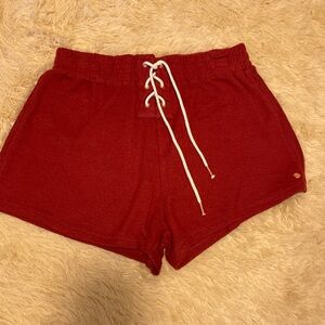 Volcom Red Lace-Up Athletic Shorts